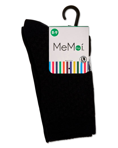 Boys Basket Weave Patterned Combed Cotton Crew Socks
