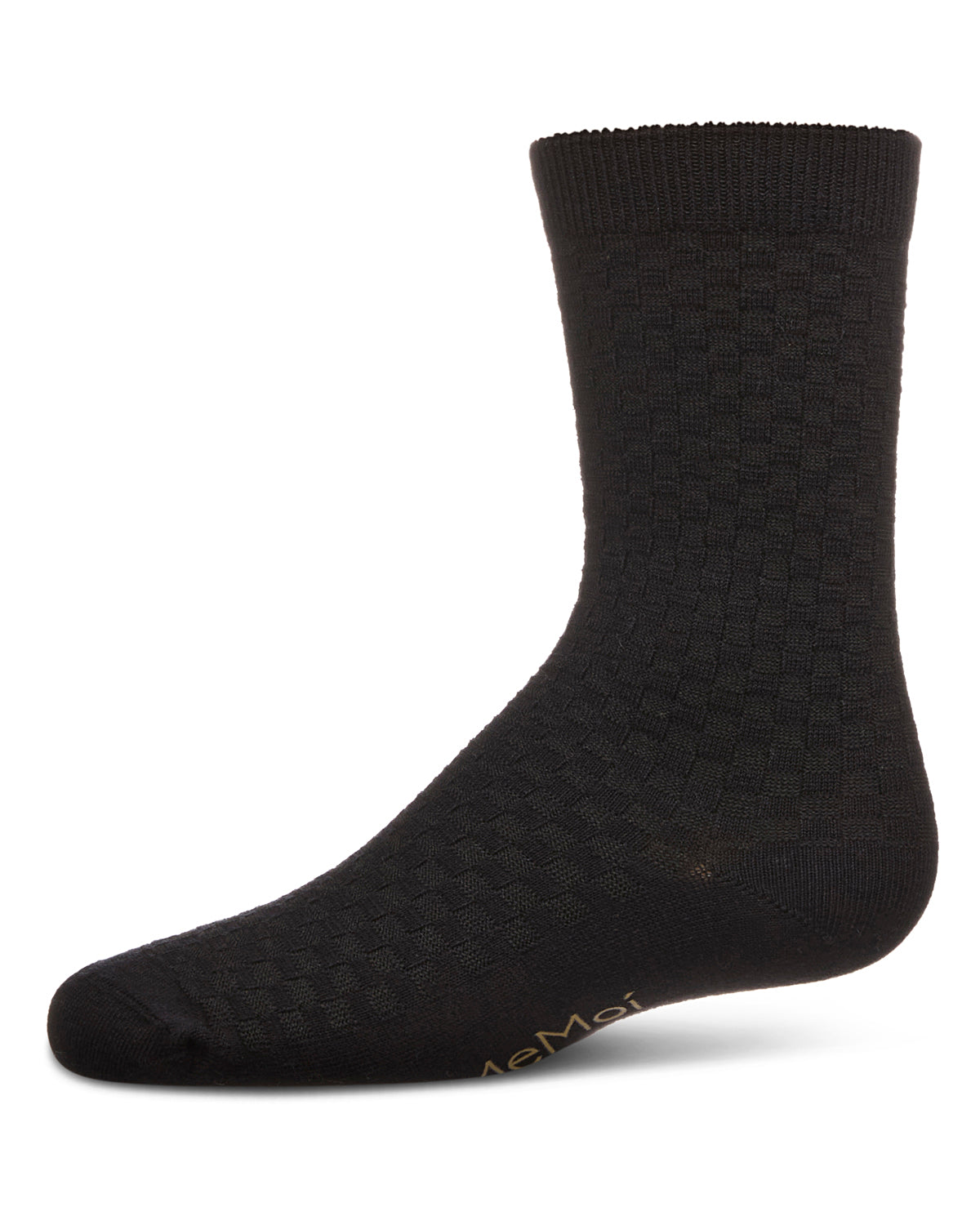 Boys Basket Weave Patterned Combed Cotton Crew Socks