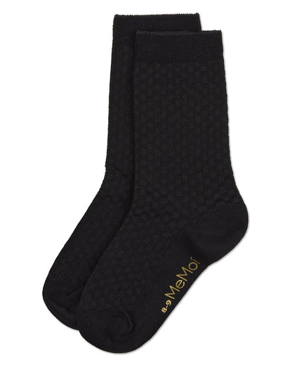 Boys Basket Weave Patterned Combed Cotton Crew Socks