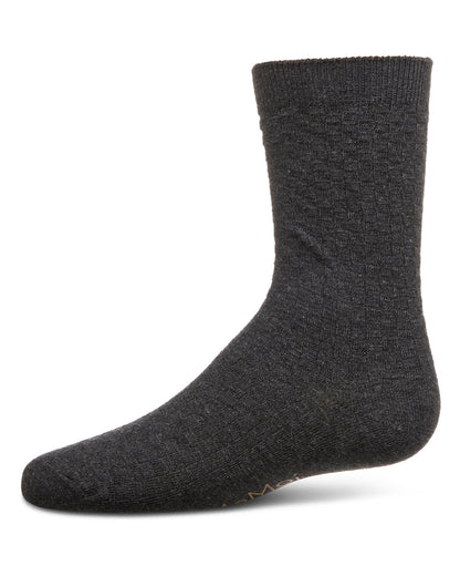 Boys Basket Weave Patterned Combed Cotton Crew Socks