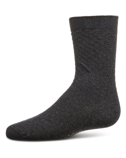 Boys Basket Weave Patterned Combed Cotton Crew Socks
