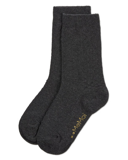 Boys Basket Weave Patterned Combed Cotton Crew Socks