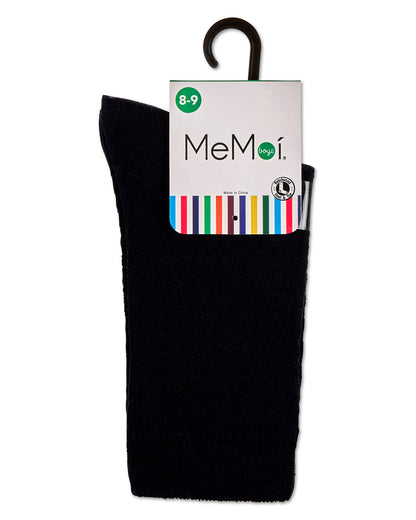 Boys Basket Weave Patterned Combed Cotton Crew Socks