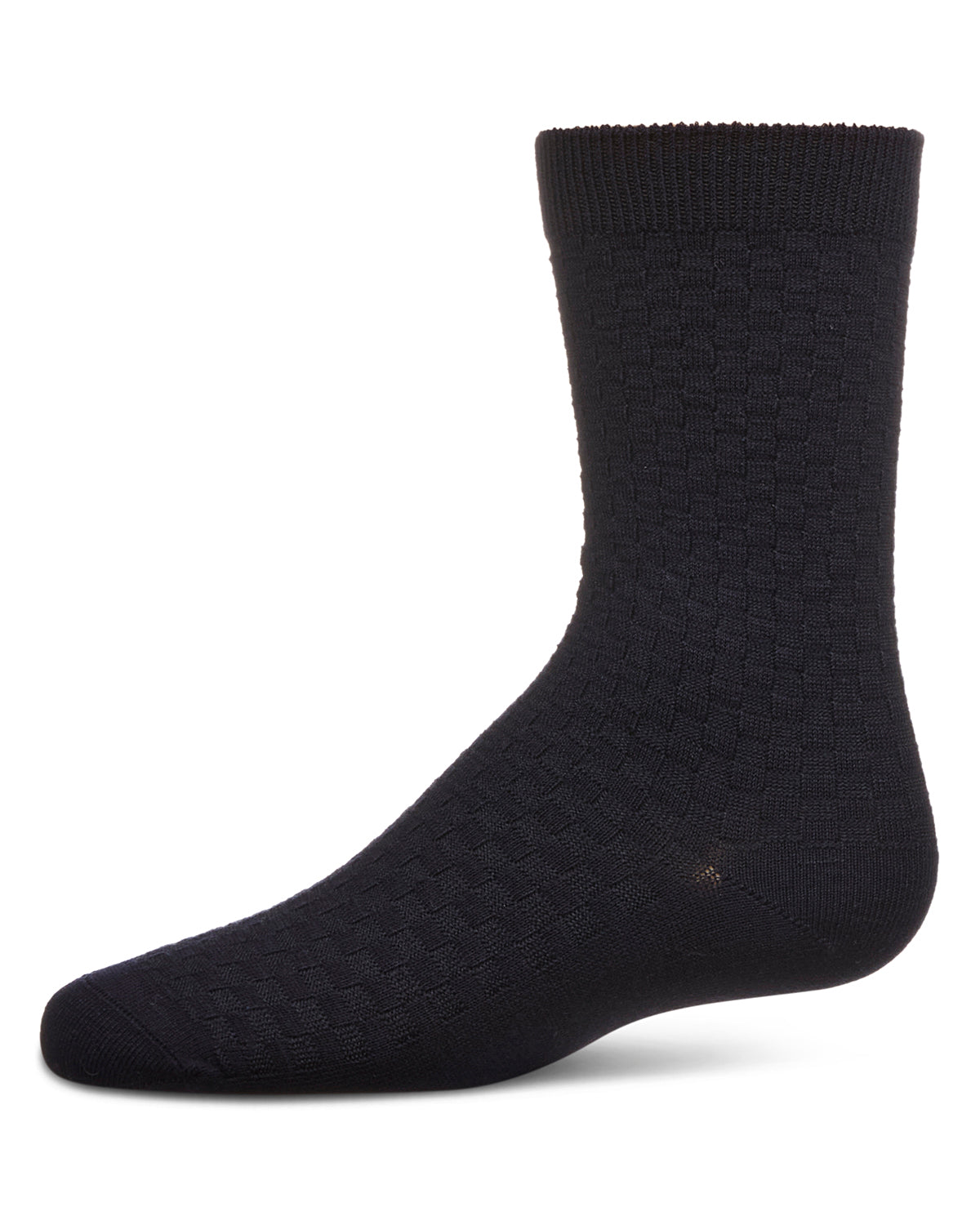 Boys Basket Weave Patterned Combed Cotton Crew Socks
