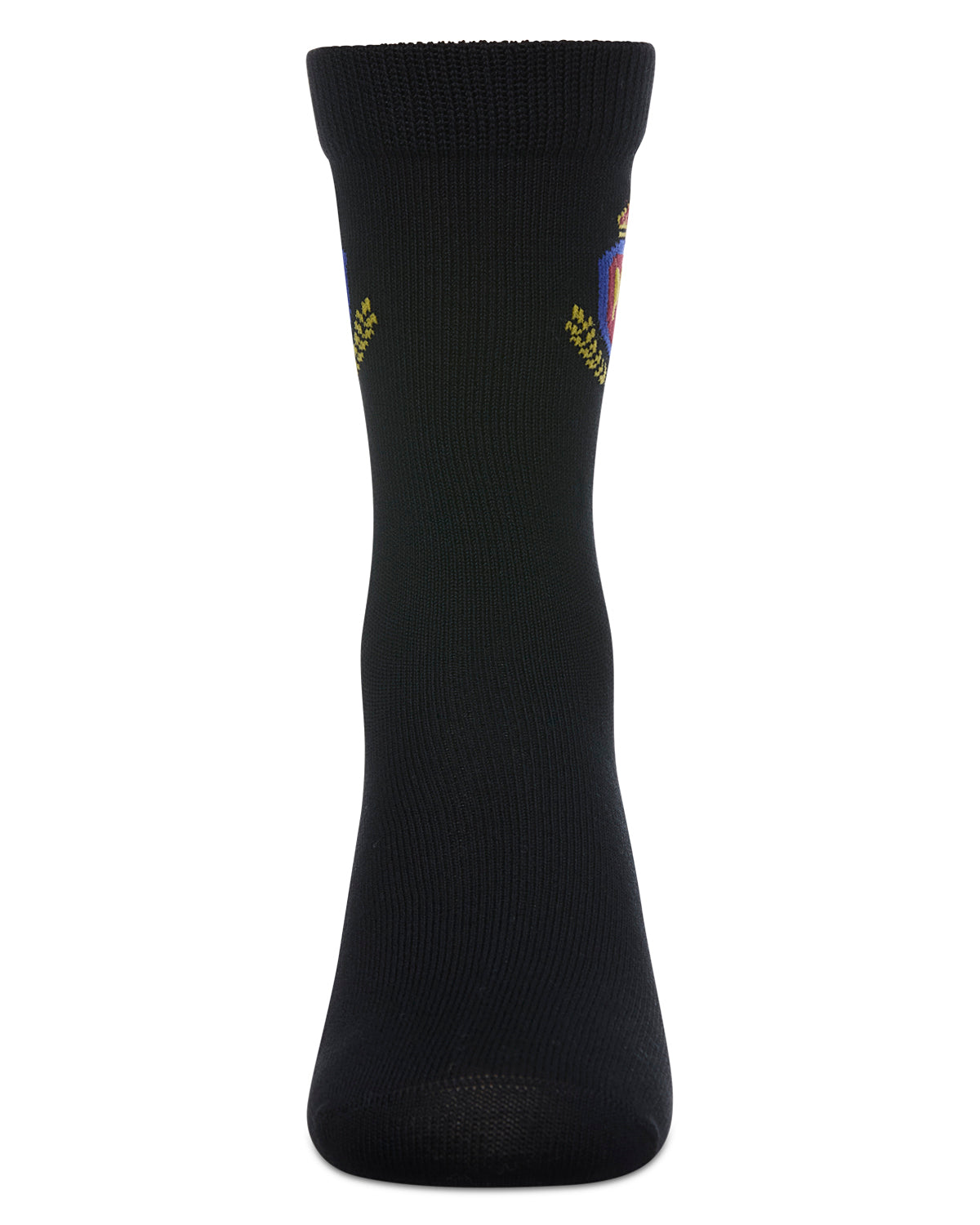 Boys Stitched M Crest Solid Color Dress Crew Socks