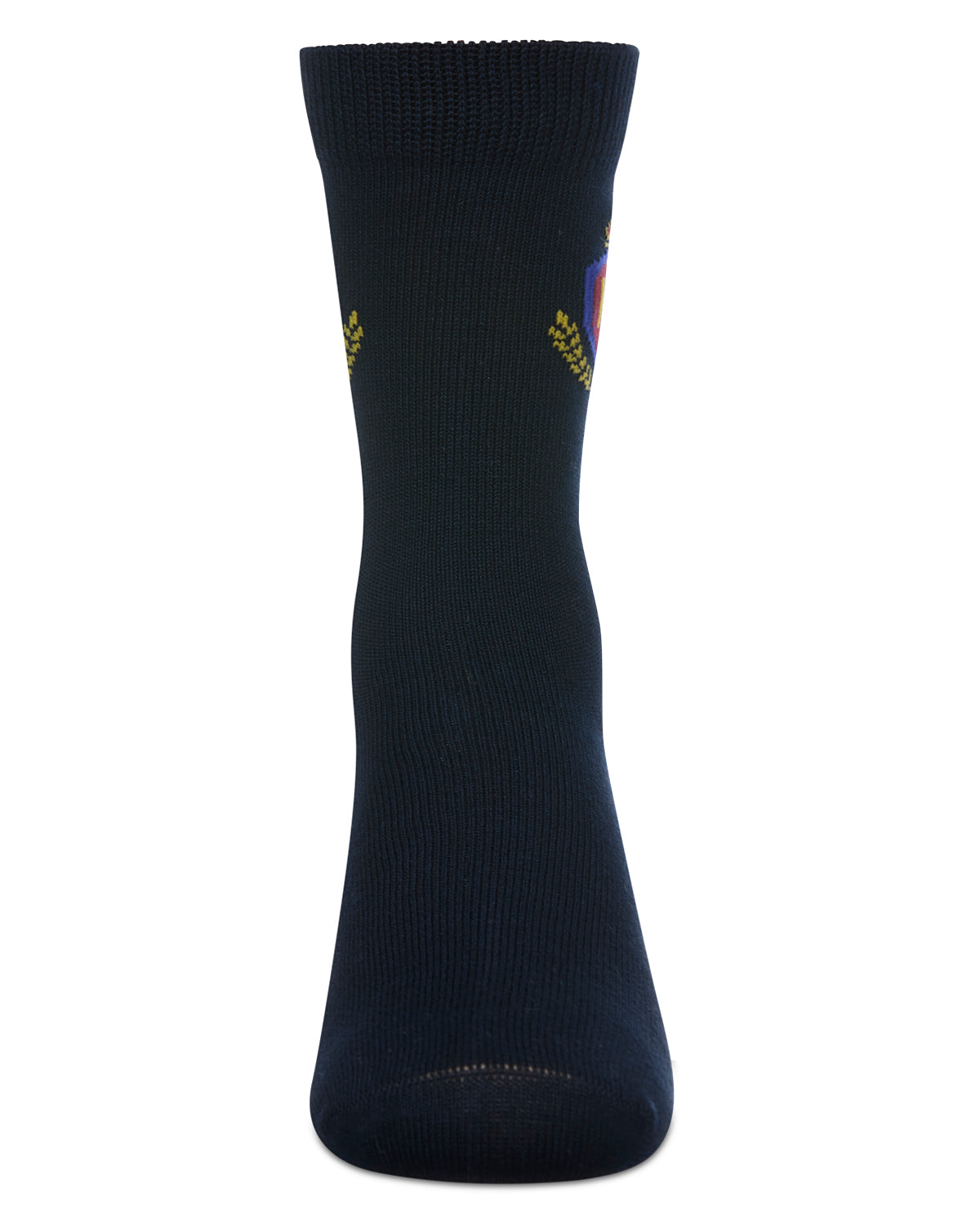 Boys Stitched M Crest Solid Color Dress Crew Socks