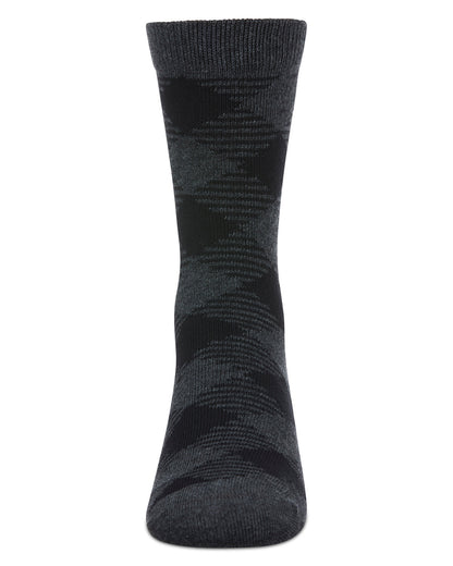 Boys Argyle Cotton-Rich Fine-Gauge Crew Sock