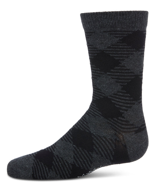 Boys Argyle Cotton-Rich Fine-Gauge Crew Sock