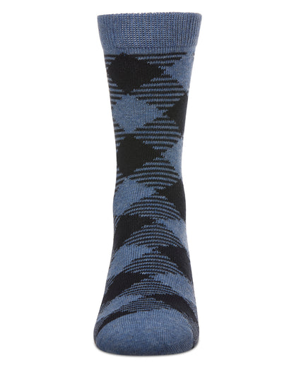Boys Argyle Cotton-Rich Fine-Gauge Crew Sock