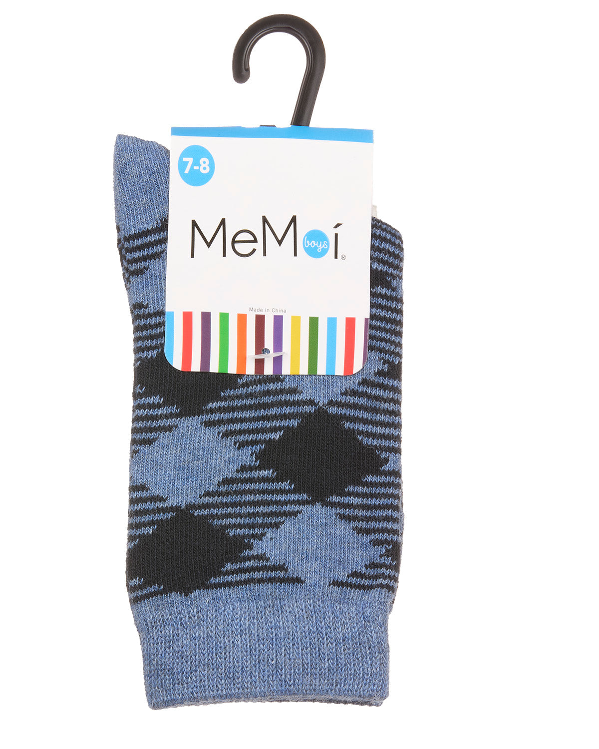 Boys Argyle Cotton-Rich Fine-Gauge Crew Sock