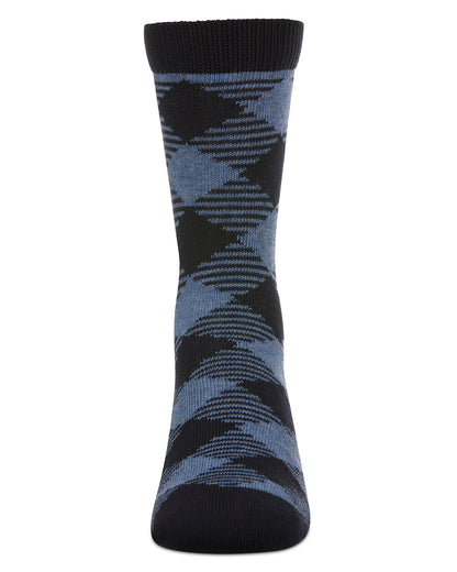 Boys Argyle Cotton-Rich Fine-Gauge Crew Sock