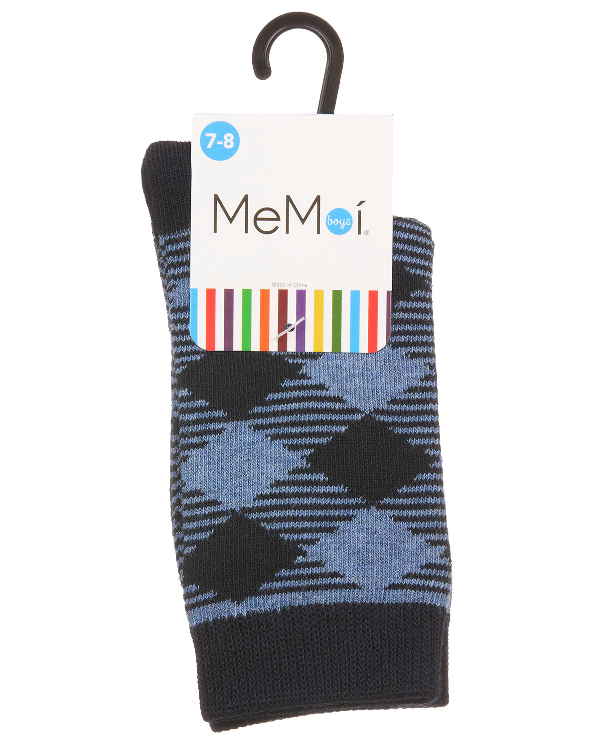 Boys Argyle Cotton-Rich Fine-Gauge Crew Sock