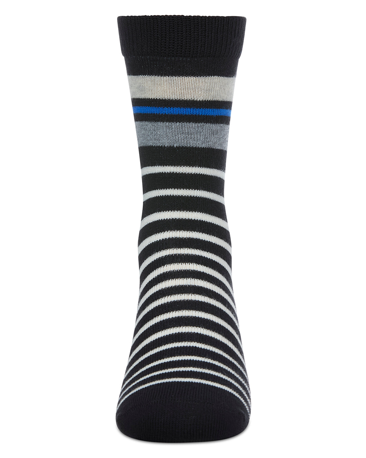 Boys Striped Cotton-Rich Fine-Gauge Crew Sock