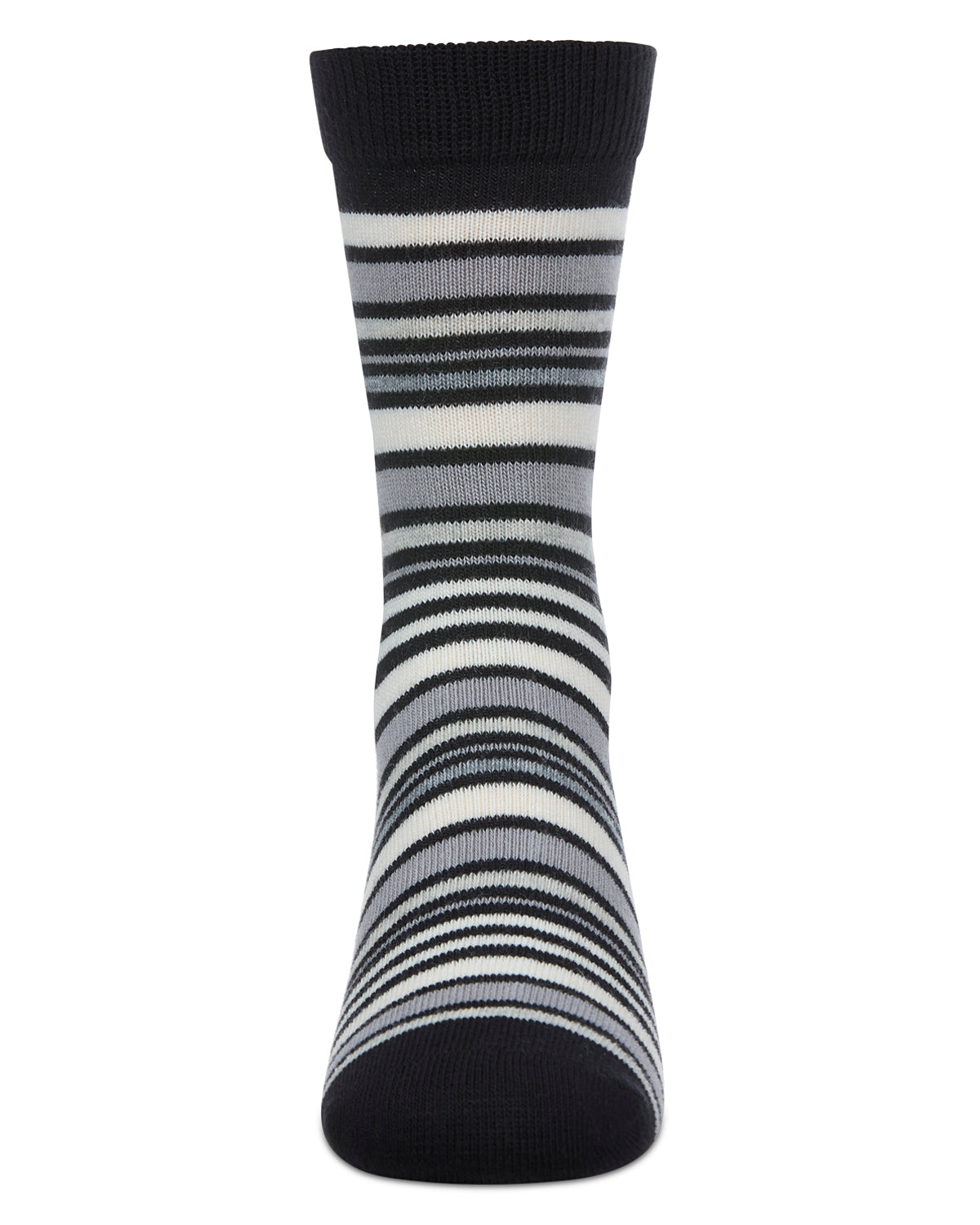 Boys Multi-Stripe Cotton-Rich Fine-Gauge Crew Sock