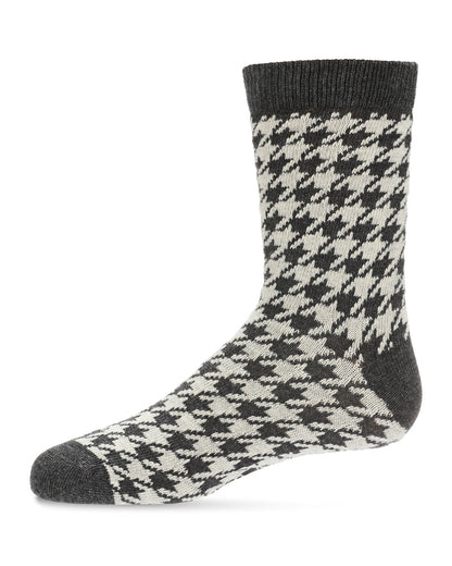 Boys Houndstooth Cotton-Rich Crew Sock