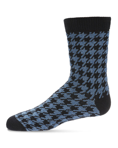 Boys Houndstooth Cotton-Rich Crew Sock