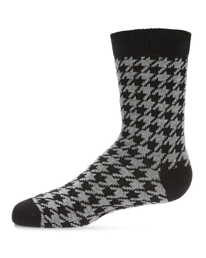 Boys Houndstooth Cotton-Rich Crew Sock