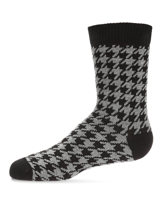 Boys Houndstooth Cotton-Rich Crew Sock