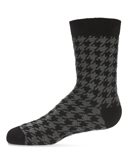 Boys Houndstooth Cotton-Rich Crew Sock