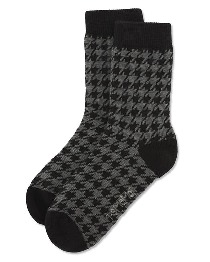 Boys Houndstooth Cotton-Rich Crew Sock