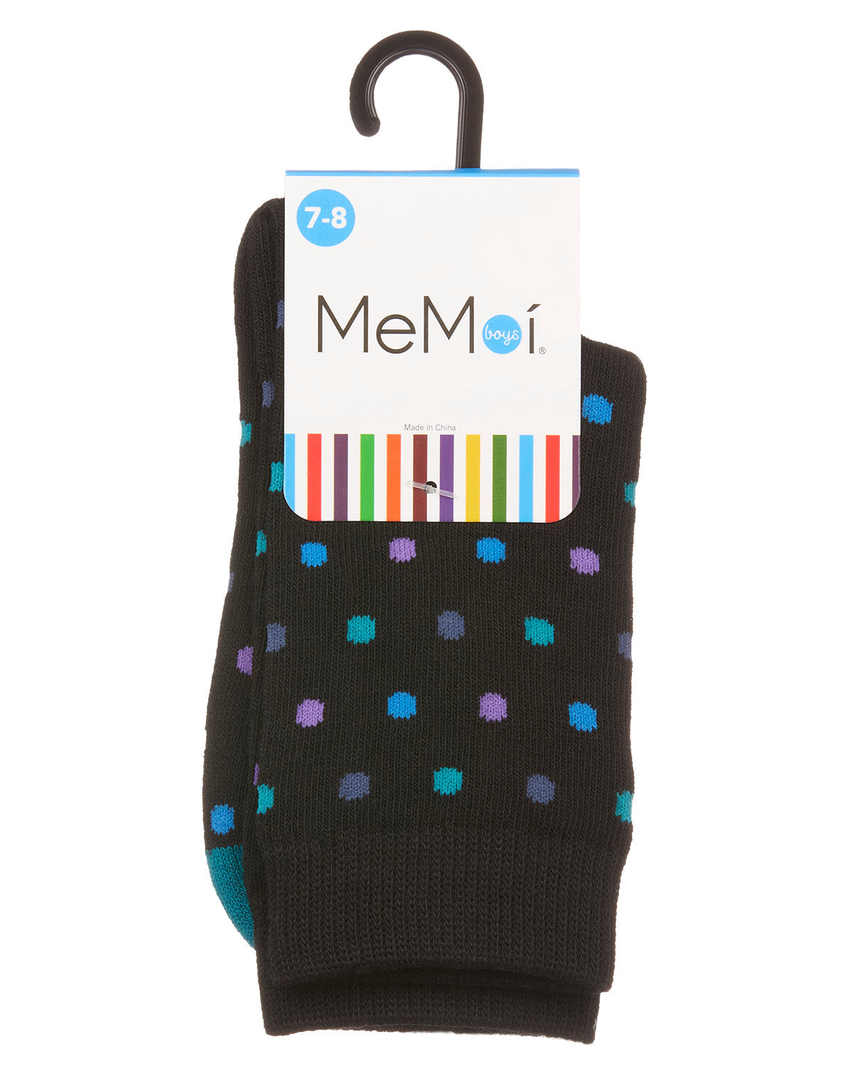 Boys Colorful Dot-Patterned Cotton-Rich Crew Sock