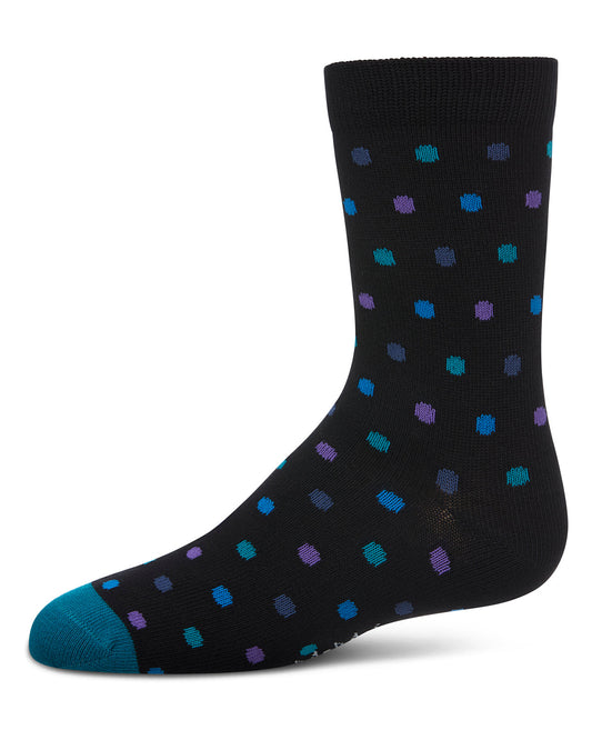 Boys Colorful Dot-Patterned Cotton-Rich Crew Sock