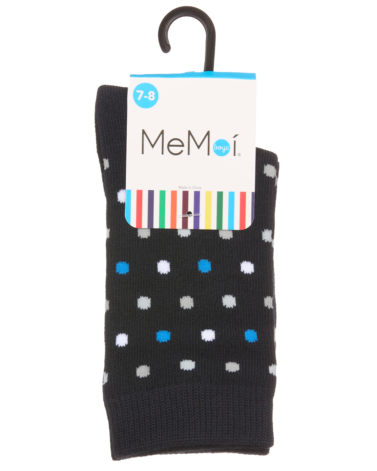 Boys Colorful Dot-Patterned Cotton-Rich Crew Sock