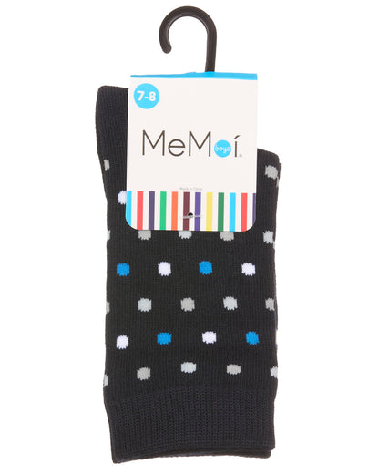Boys Colorful Dot-Patterned Cotton-Rich Crew Sock
