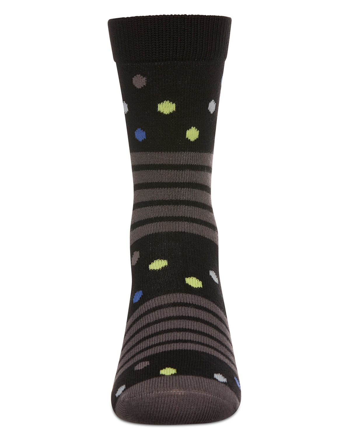 Stripe Dot Combo Boys Cotton Blend Crew Sock