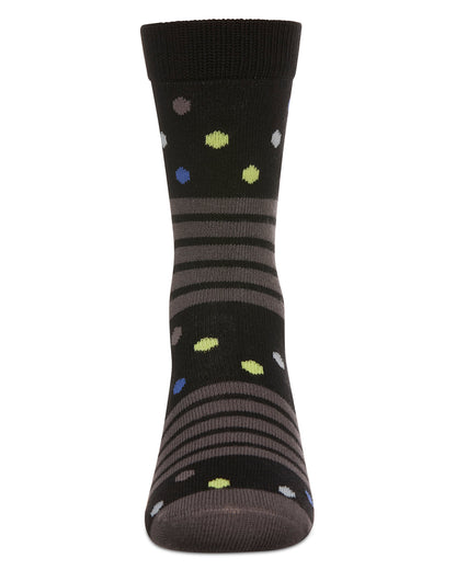 Stripe Dot Combo Boys Cotton Blend Crew Sock