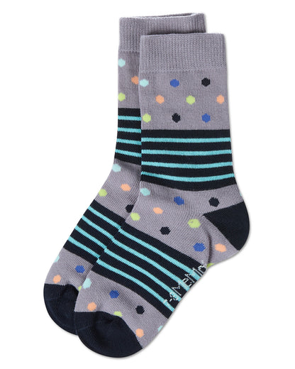 Stripe Dot Combo Boys Cotton Blend Crew Sock