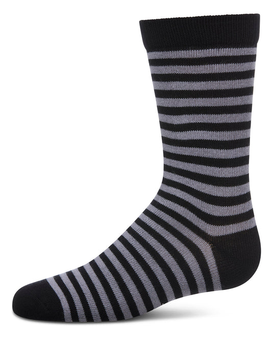 Thin Stripe Cotton Blend Boys Crew Sock