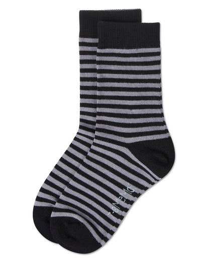 Thin Stripe Cotton Blend Boys Crew Sock