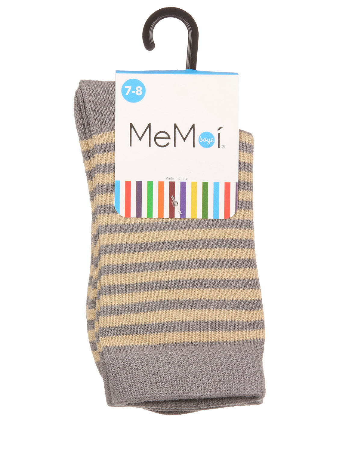 Thin Stripe Cotton Blend Boys Crew Sock