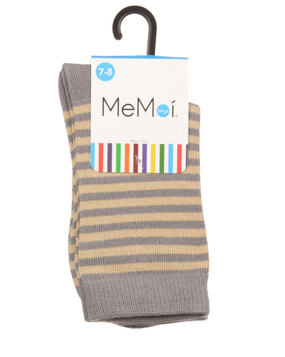 Thin Stripe Cotton Blend Boys Crew Sock