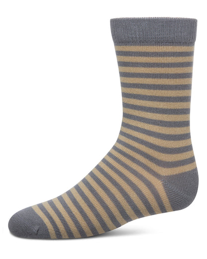 Thin Stripe Cotton Blend Boys Crew Sock