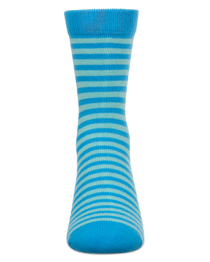 Thin Stripe Cotton Blend Boys Crew Sock