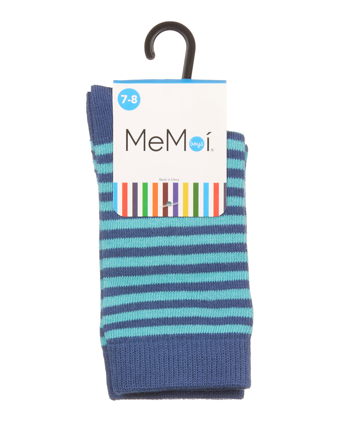 Thin Stripe Cotton Blend Boys Crew Sock