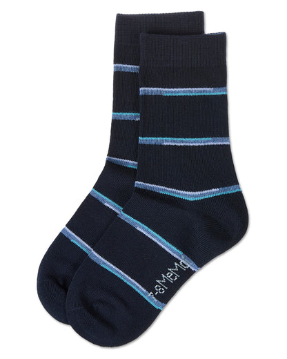 Spacedye Stripe Boys Cotton Blend Crew Sock