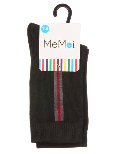 Boys Side-Stripe Cotton-Rich Fine-Gauge Crew Sock
