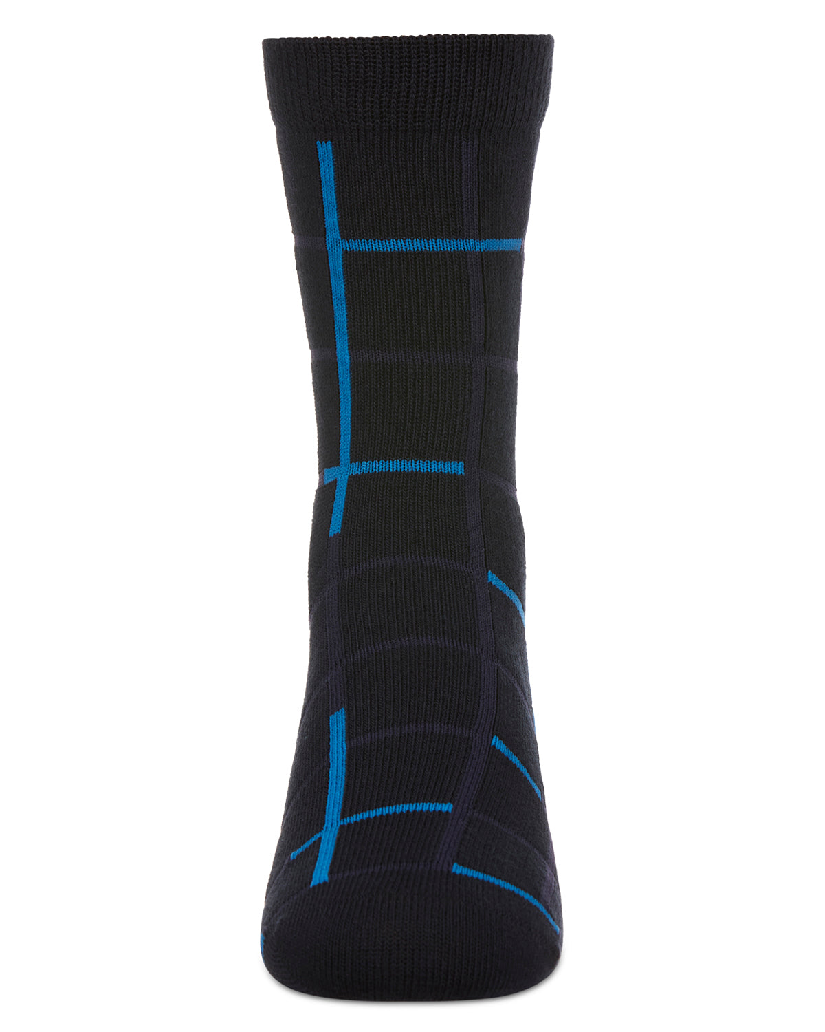 Boys Windowpane Plaid Cotton-Rich Fine-Gauge Crew Sock