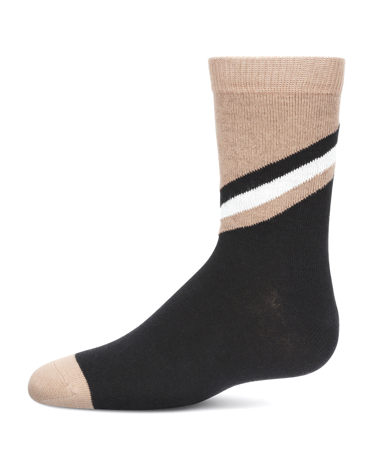 Boys' Geometric Diagonal Stripe Crew Socks