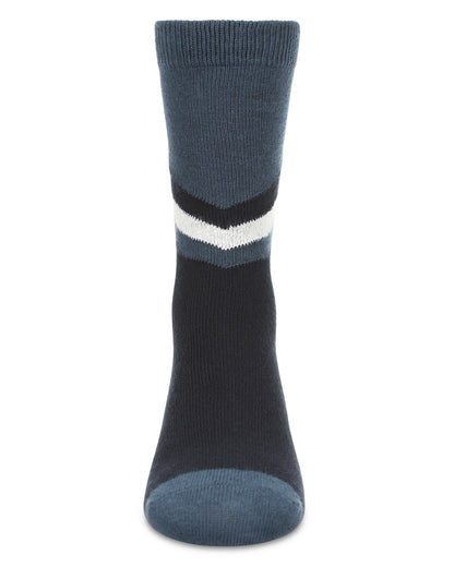 Boys' Geometric Diagonal Stripe Crew Socks