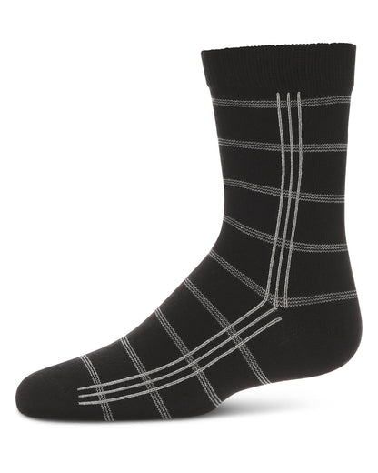 Boys Boxed-Stripe Cotton-Rich Fine-Gauge Crew Sock