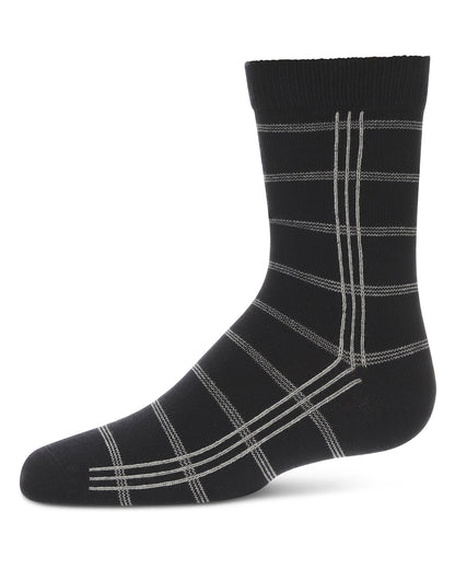 Boys Boxed-Stripe Cotton-Rich Fine-Gauge Crew Sock