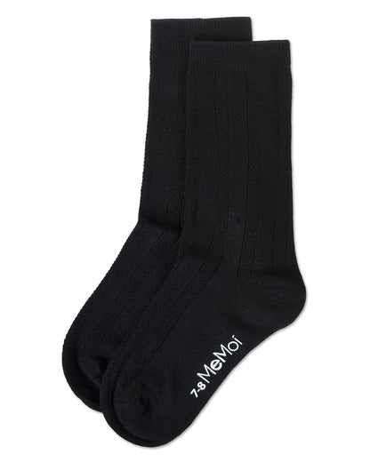 Woven Ribbed Bamboo Blend Boy’s Crew Socks