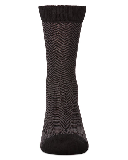 Boys Herringbone-Pattern Cotton-Rich Crew Sock