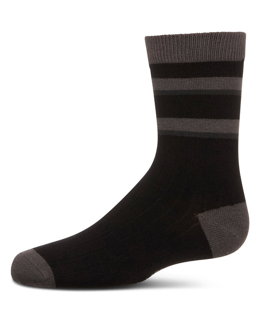 Boys Tonal Stripe Cotton Rich Crew Sock
