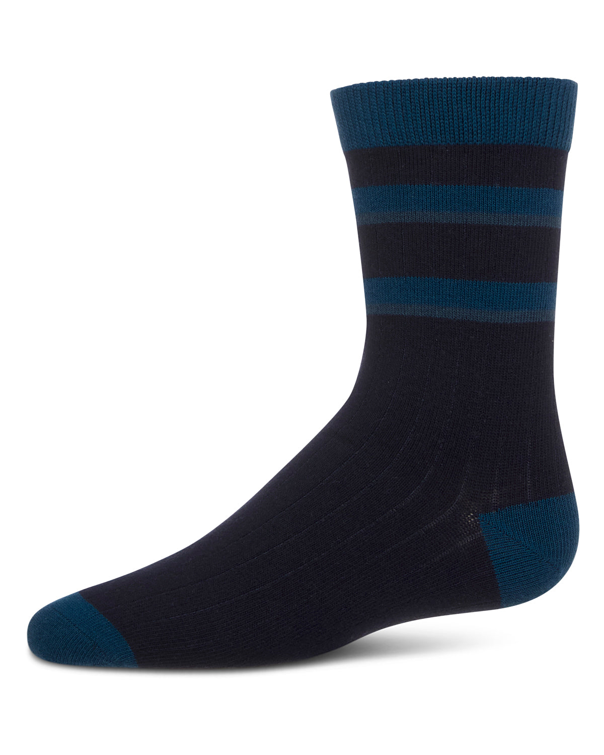 Boys Tonal Stripe Cotton Rich Crew Sock