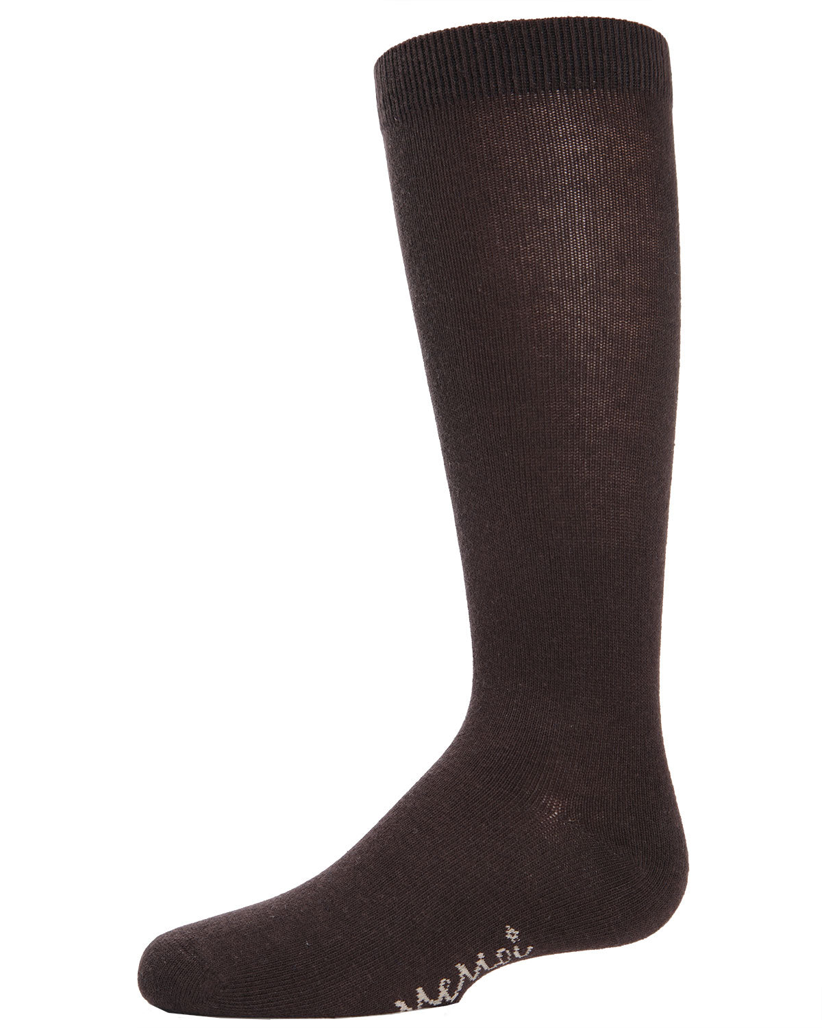 Girls Ribbed Classic Cotton-Rich Solid-Color Knee High Sock